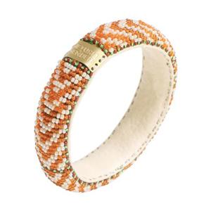 Product Wit met oranje armband - Beaded bracelet slim