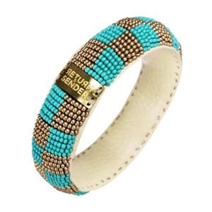 Product Aqua blauwe armband - Beaded bracelet slim